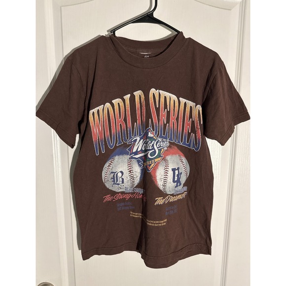 Heights Distric World Series T Shirt Baseball Graphic Tee Brown Mens Medium - Picture 1 of 4